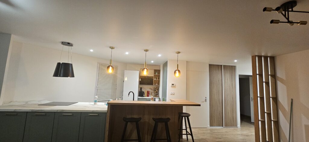 Luminaire et spots dans Espace ouvert de 50 m² avec design moderne